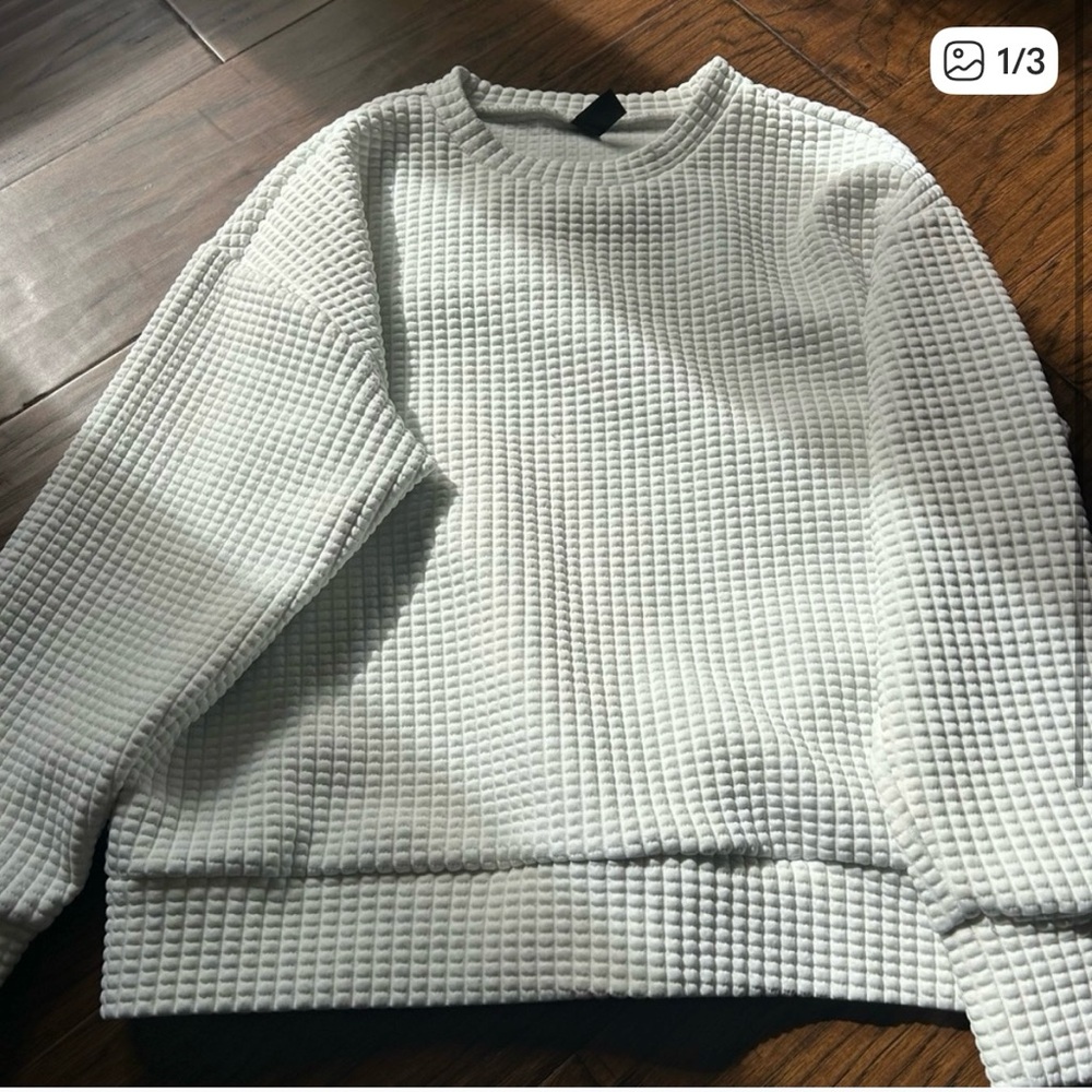 Women’s White Textured Sweater